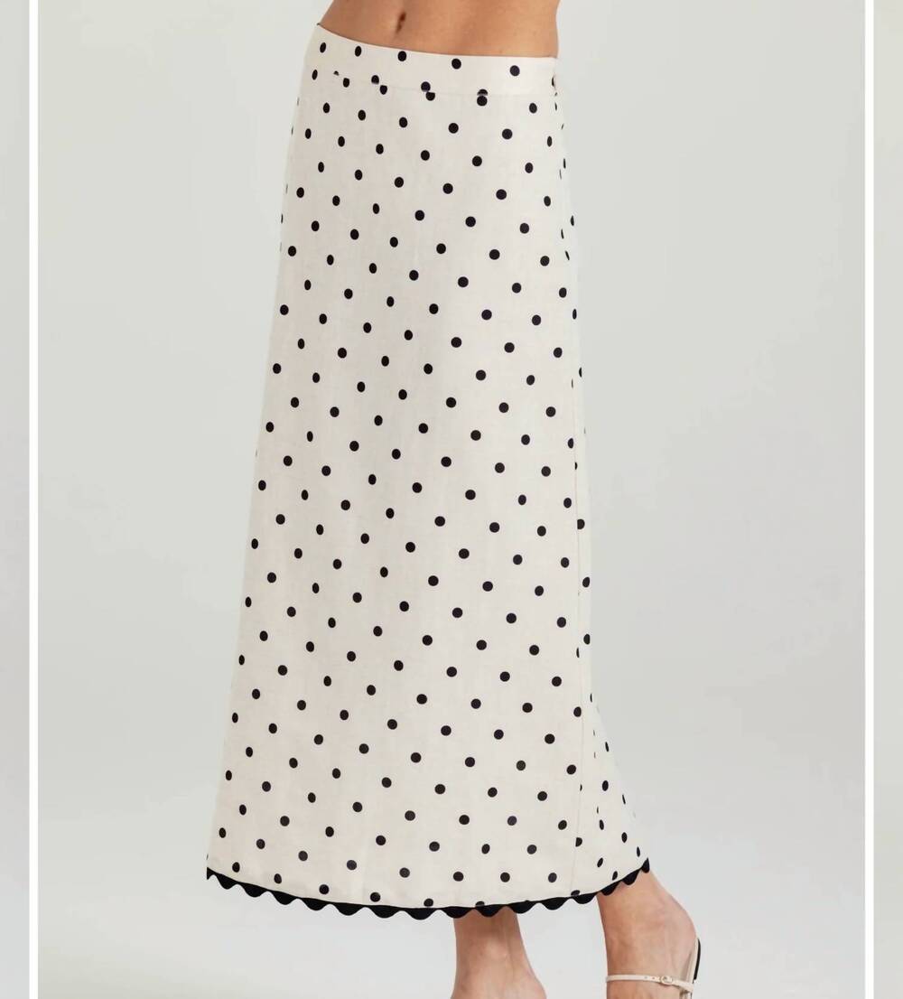 NEW SUNDAYS polka dot alden skirt in brown